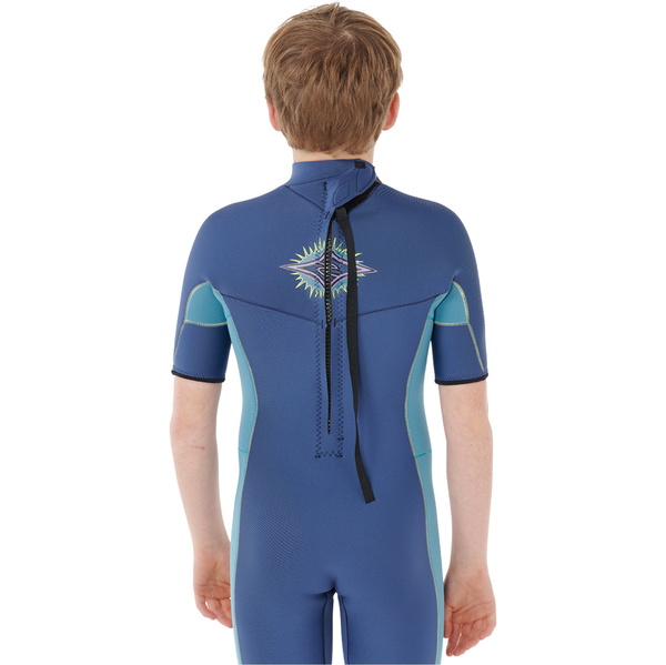 2026 Rip Curl Junior Dawn Patrol 2mm Back Zip Shorty Neopreno 11FBSP - Light Navy